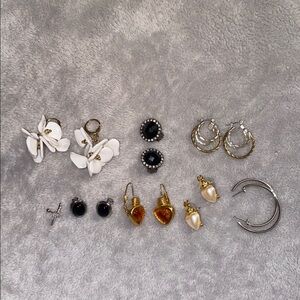 Elegant Gold and Silver Hoop Earrings Set